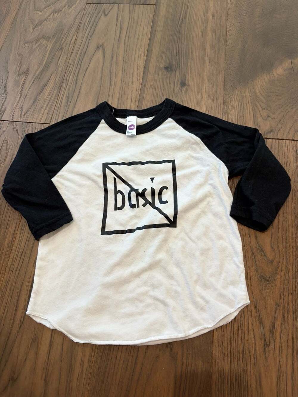 American Apparel Kids "Not Basic" Graphic Raglan Baseball Tee